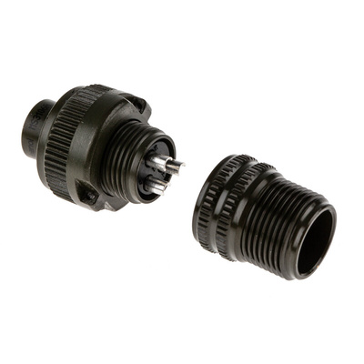 Amphenol Industrial, MS3106A 3 Way Cable Mount MIL Spec Circular Connector, Pin Contacts,Shell Size 10SL, Screw