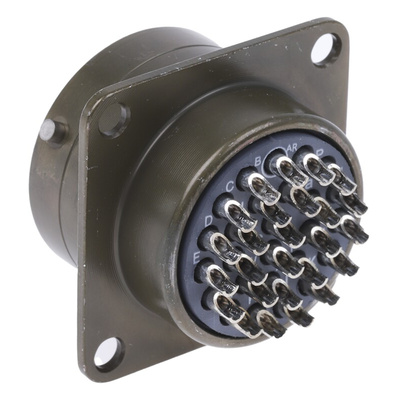 Souriau, 851 26 Way Panel Mount MIL Spec Circular Connector Receptacle, Pin Contacts,Shell Size 16, Bayonet Coupling,