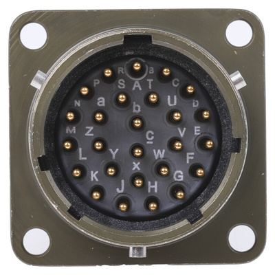 Souriau, 851 26 Way Panel Mount MIL Spec Circular Connector Receptacle, Pin Contacts,Shell Size 16, Bayonet Coupling,