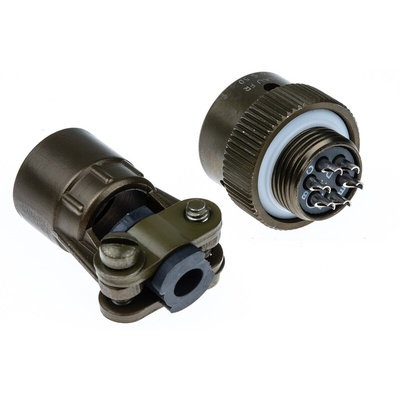 Souriau, 851 6 Way Cable Mount MIL Spec Circular Connector Plug, Socket Contacts,Shell Size 10, Bayonet Coupling,