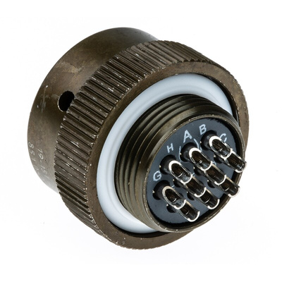 Souriau, 851 10 Way Cable Mount MIL Spec Circular Connector Plug, Socket Contacts,Shell Size 12, Bayonet Coupling,