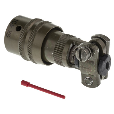 Amphenol Socapex, 451 4 Way Cable Mount MIL Spec Circular Connector Plug, Pin Contacts,Shell Size 8, Bayonet Coupling