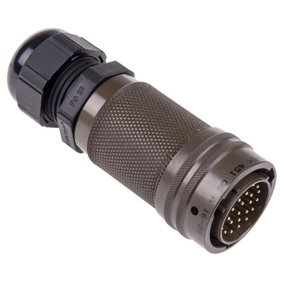 Amphenol Socapex, 451 26 Way Cable Mount MIL Spec Circular Connector Plug, Pin Contacts,Shell Size 16, Bayonet Coupling