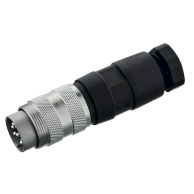 Amphenol Industrial, T340 6 Pole M16 Din, DIN EN 61076-2-106, 5A, 300 V IP40, Screw Coupling, Male, Cable Mount