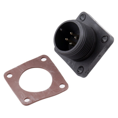 Hirschmann 4 Way Panel Mount MIL Spec Circular Connector Receptacle, Pin Contacts, Screw Coupling, MIL-DTL-5015