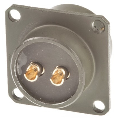 Amphenol, 62GB 2 Way Box Mount MIL Spec Circular Connector Receptacle, Pin Contacts,Shell Size 14, Bayonet Coupling,