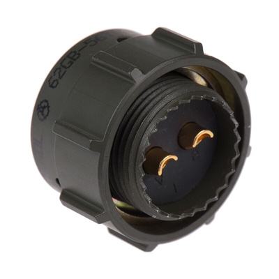 Amphenol, 62GB 2 Way Cable Mount MIL Spec Circular Connector Plug, Socket Contacts,Shell Size 14, Bayonet Coupling,
