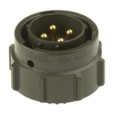 Amphenol Limited, 62GB 4 Way Cable Mount MIL Spec Circular Connector Plug, Pin Contacts,Shell Size 14, Bayonet