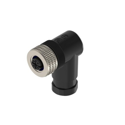 Hirschmann, ELWIKA 4 Pole Angled M12 Connector, 4A, 230 V IP65, IP67, Female, Screw