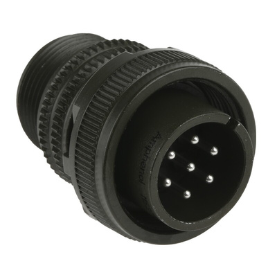 Amphenol, MS3106A 7 Way Cable Mount MIL Spec Circular Connector, Pin Contacts,Shell Size 16S, Screw Coupling,
