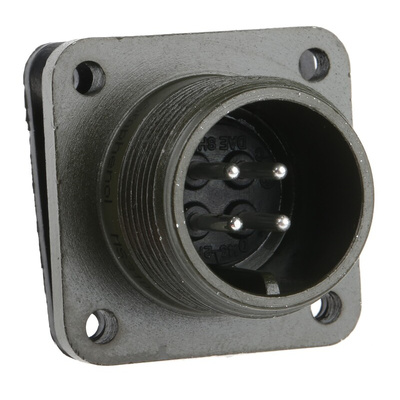 Amphenol, MS3102A 4 Way Box Mount MIL Spec Circular Connector Plug, Pin Contacts,Shell Size 14S, Screw Coupling,