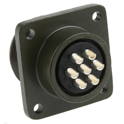 Amphenol, MS3102A 7 Way Box Mount MIL Spec Circular Connector Receptacle, Pin Contacts,Shell Size 16S, Screw Coupling,