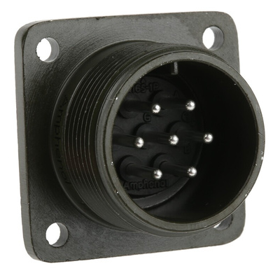 Amphenol, MS3102A 7 Way Box Mount MIL Spec Circular Connector Receptacle, Pin Contacts,Shell Size 16S, Screw Coupling,
