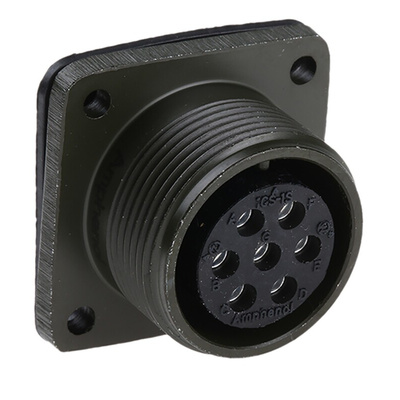 Amphenol, MS3102A 7 Way Box Mount MIL Spec Circular Connector Receptacle, Socket Contacts,Shell Size 16S, Screw