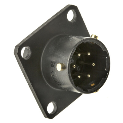 Amphenol Limited, 62GB 6 Way Box Mount MIL Spec Circular Connector Receptacle, Pin Contacts,Shell Size 10, Bayonet