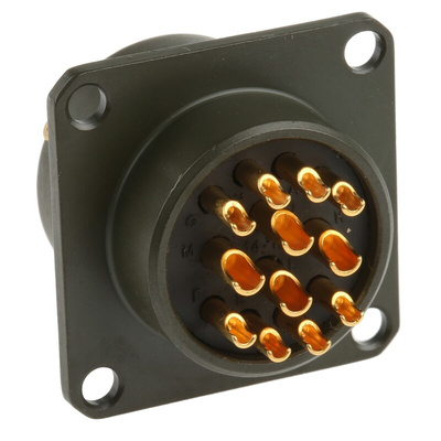 Amphenol, 62GB 12 Way Box Mount MIL Spec Circular Connector Receptacle, Socket Contacts,Shell Size 14, Bayonet