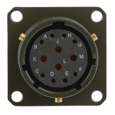 Amphenol, 62GB 12 Way Box Mount MIL Spec Circular Connector Receptacle, Socket Contacts,Shell Size 14, Bayonet