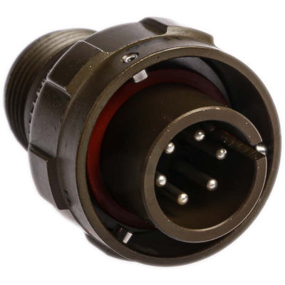 Amphenol, 97B 6 Way Cable Mount MIL Spec Circular Connector Plug, Pin Contacts,Shell Size 14S, Bayonet Coupling,