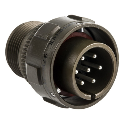 Amphenol, 97B 7 Way Cable Mount MIL Spec Circular Connector Plug, Pin Contacts,Shell Size 16S, Bayonet Coupling,