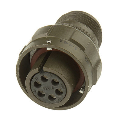 Amphenol, 97B 6 Way Cable Mount MIL Spec Circular Connector Plug, Socket Contacts,Shell Size 14S, Bayonet Coupling,