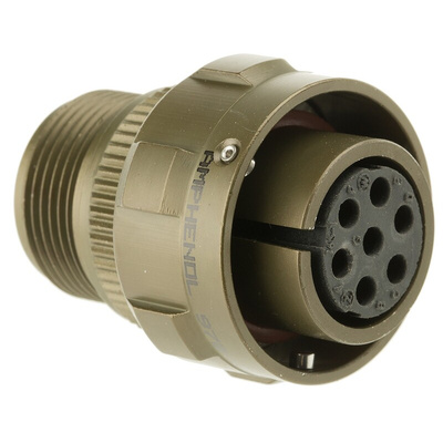 Amphenol, 97B 7 Way Cable Mount MIL Spec Circular Connector Plug, Socket Contacts,Shell Size 16S, Bayonet Coupling,