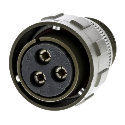 Amphenol Limited, 97B 3 Way Cable Mount MIL Spec Circular Connector Plug, Socket Contacts,Shell Size 22, Bayonet