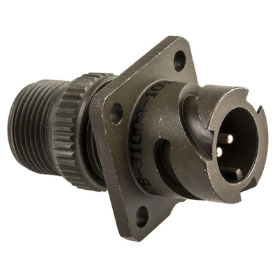 Amphenol, 97B 2 Way Wall Mount MIL Spec Circular Connector Receptacle, Pin Contacts,Shell Size 10SL, Bayonet Coupling,