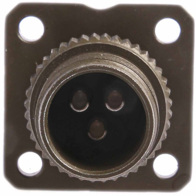 Amphenol, 97B 3 Way Wall Mount MIL Spec Circular Connector Receptacle, Socket Contacts,Shell Size 10SL, Bayonet