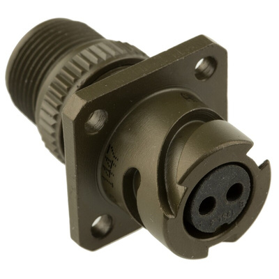 Amphenol, 97B 2 Way Wall Mount MIL Spec Circular Connector Receptacle, Socket Contacts,Shell Size 10SL, Bayonet