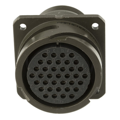 Amphenol, 97B 37 Way Wall Mount MIL Spec Circular Connector Receptacle, Socket Contacts,Shell Size 28, Bayonet