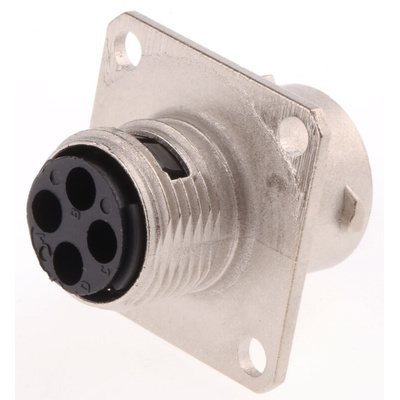 Souriau, UTO 4 Way Wall Mount MIL Spec Circular Connector Receptacle, Socket Contacts,Shell Size 10, Bayonet Coupling