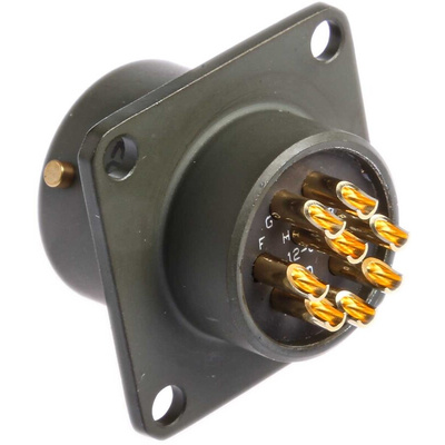 Amphenol, 62GB 8 Way Box Mount MIL Spec Circular Connector Receptacle, Socket Contacts,Shell Size 12, Bayonet Coupling,