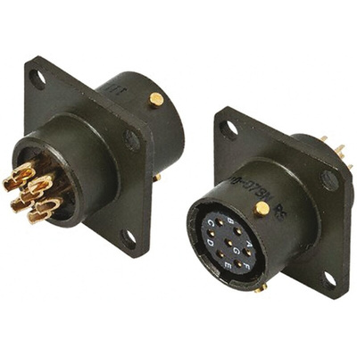 Amphenol, 62GB 7 Way Box Mount MIL Spec Circular Connector Receptacle, Socket Contacts,Shell Size 10, Bayonet Coupling,