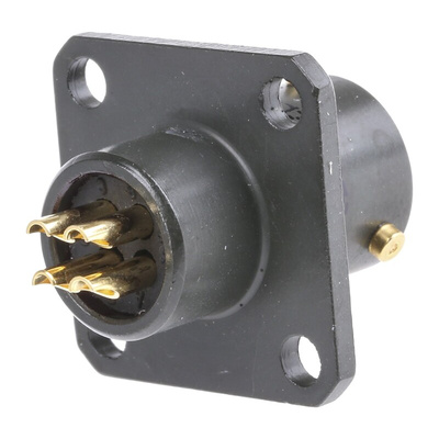 Amphenol Limited, 62GB 4 Way Flange Mount MIL Spec Circular Connector Receptacle, Socket Contacts,Shell Size 8, Bayonet