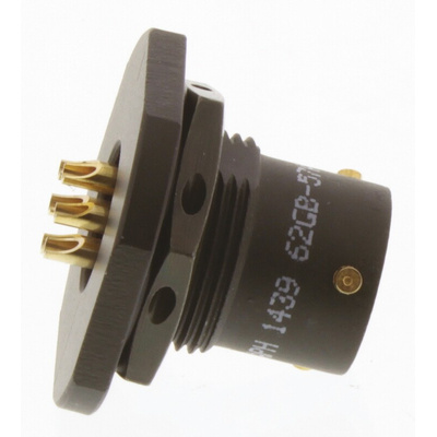 Amphenol Limited, 62GB 6 Way Panel Mount MIL Spec Circular Connector Receptacle, Socket Contacts,Shell Size 10, Bayonet
