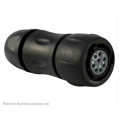 Souriau, UTS 8 Way Cable Mount MIL Spec Circular Connector Plug, Socket Contacts,Shell Size 12, Bayonet, MIL-DTL-26482