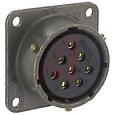 Amphenol, PT 8 Way Panel Mount MIL Spec Circular Connector Receptacle, Socket Contacts,Shell Size 16, Bayonet,
