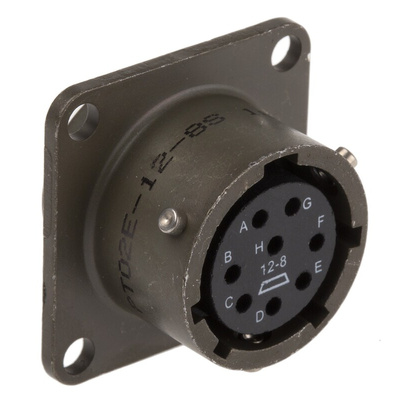 Amphenol Industrial, PT 8 Way Panel Mount MIL Spec Circular Connector Receptacle, Socket Contacts,Shell Size 12,