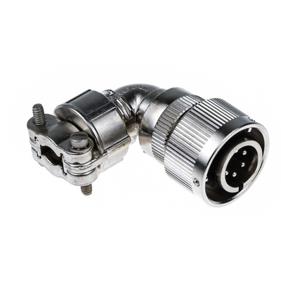 ITT Cannon, CA-COM Right Angle 6 Way Cable Mount MIL Spec Circular Connector Plug, Pin Contacts,Shell Size 14S, Bayonet