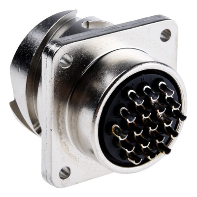 ITT Cannon, CA-COM 19 Way Box Mount MIL Spec Circular Connector Receptacle, Pin Contacts, Bayonet Coupling