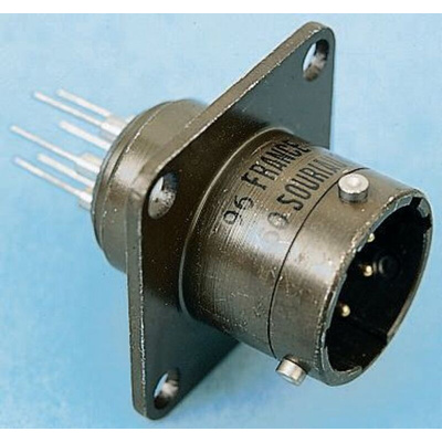 Souriau, 851 6 Way Panel Mount MIL Spec Circular Connector Receptacle, Pin Contacts,Shell Size 10, Bayonet Coupling,
