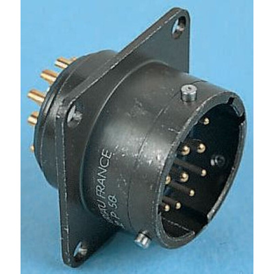 Souriau, 851 41 Way Panel Mount MIL Spec Circular Connector Receptacle, Pin Contacts,Shell Size 20, Bayonet Coupling,