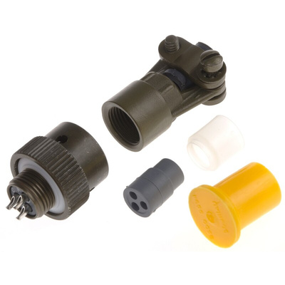 Souriau, 851 3 Way Cable Mount MIL Spec Circular Connector Plug, Socket Contacts,Shell Size 8, Bayonet Coupling,