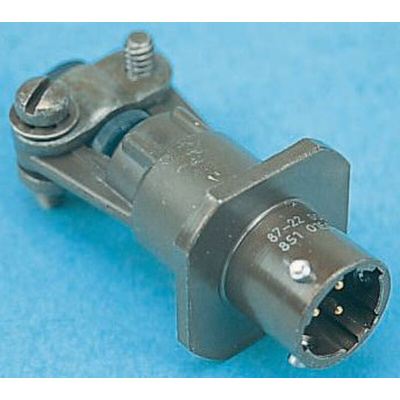 Souriau, 851 6 Way Cable Mount MIL Spec Circular Connector Receptacle, Pin Contacts,Shell Size 10, Bayonet Coupling,