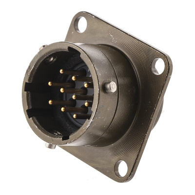 Souriau, 851 10 Way Panel Mount MIL Spec Circular Connector Receptacle, Pin Contacts,Shell Size 12, Bayonet Coupling,