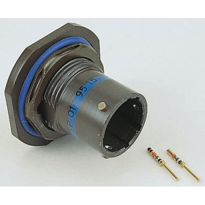 Amphenol Socapex, LJT 37 Way Panel Mount MIL Spec Circular Connector Receptacle, Pin Contacts,Shell Size 15, Bayonet