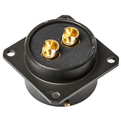 Amphenol, 62GB 2 Way Box Mount MIL Spec Circular Connector Receptacle, Socket Contacts,Shell Size 18, Bayonet Coupling,