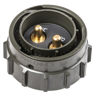 Amphenol, 62GB 2 Way Cable Mount MIL Spec Circular Connector Plug, Pin Contacts,Shell Size 18, Bayonet Coupling,