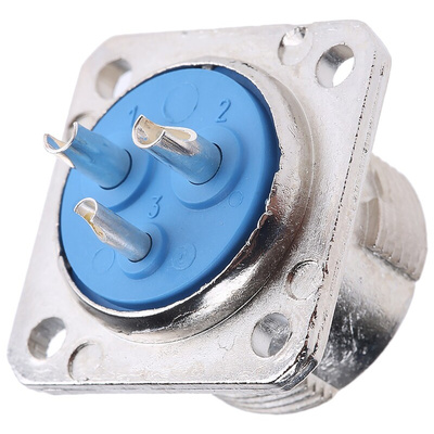 Jaeger 3 Way Panel Mount MIL Spec Circular Connector Receptacle, Pin Contacts, MIL-DTL-5015