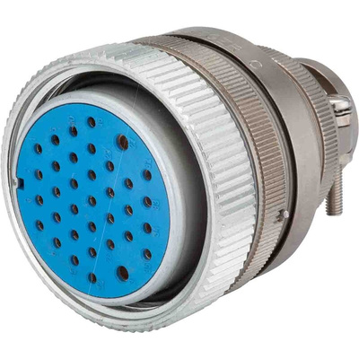 Jaeger, 5324 6 Way Cable Mount MIL Spec Circular Connector Receptacle, Pin Contacts,Shell Size 1, Screw Coupling